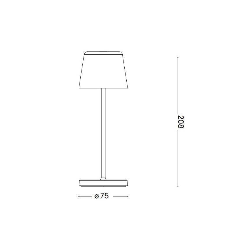 Ideal Lux - Dimmbare LED-Outdoor-Tischleuchte mit Touch-Funktion CUTE LED/2,5W/3,7V USB 2200-2700K 3000 mAh IP65 golden