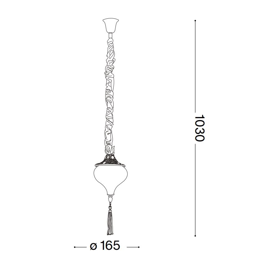 Ideal Lux - Hängeleuchte an Kette HAREM 1xE27/42W/230V d 16,5 cm Messing