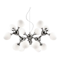 Ideal Lux - Hängeleuchte NODI 15xE14/28W/230V glänzendes Chrom/weiß