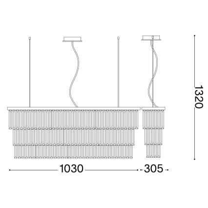 Ideal Lux - Kristall-Hängeleuchte MARTINEZ 8xE14/40W/230V