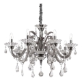 Ideal Lux - Kristall-Kronleuchter an Kette COLOSSAL 8xE14/40W/230V d 78 cm grau/glänzendes Chrom