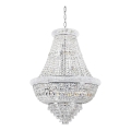Ideal Lux - Kristall-Kronleuchter an Kette DUBAI 24xE14/28W/230V d 80 cm glänzendes Chrom