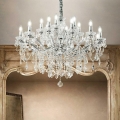Ideal Lux - Kristall-Kronleuchter an Kette FLORIAN 18xE14/40W/230V d 86 cm klar