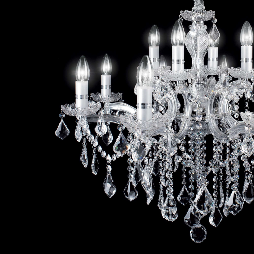 Ideal Lux - Kristall-Kronleuchter an Kette FLORIAN 18xE14/40W/230V d 86 cm klar