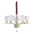 Ideal Lux - Kristall-Kronleuchter an Kette PEGASO 5xE14/28W/230V d 72 cm golden