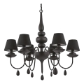 Ideal Lux - Kronleuchter an Kette BLANCHE 6xE14/4W/230V d 75 cm schwarz
