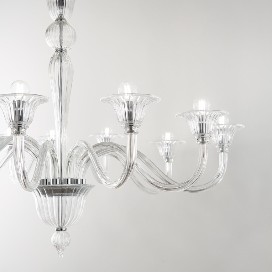 Ideal Lux - Kronleuchter an Kette BRIGITTA 12xE14/40W/230V d 120 cm klar