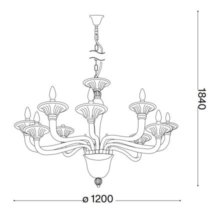 Ideal Lux - Kronleuchter an Kette BRIGITTA 12xE14/40W/230V d 120 cm klar