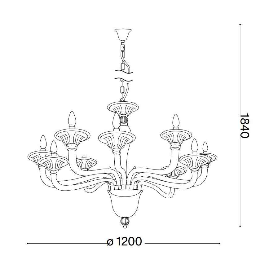 Ideal Lux - Kronleuchter an Kette BRIGITTA 12xE14/40W/230V d 120 cm klar