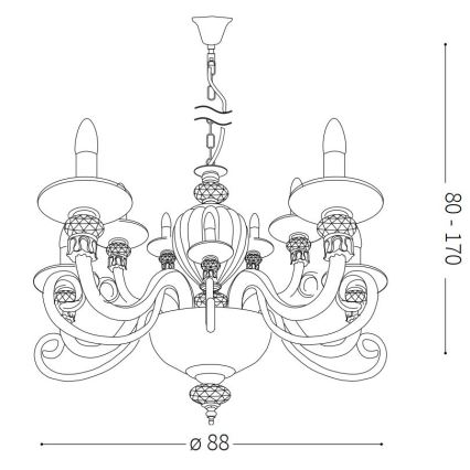 Ideal Lux - Kronleuchter BARONET 15xE14/40W/230V