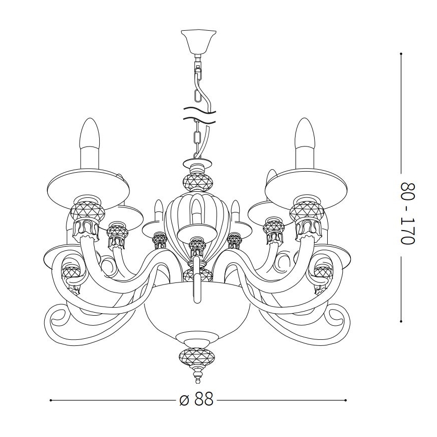 Ideal Lux - Kronleuchter BARONET 15xE14/40W/230V