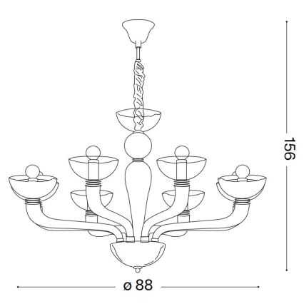 Ideal Lux – Kronleuchter CASANOVA 8×E14/40W/230V