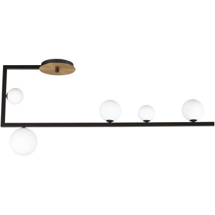 Ideal Lux - LED-Deckenleuchte an Stange BIRDS 5xG9/3W/230V schwarz/golden