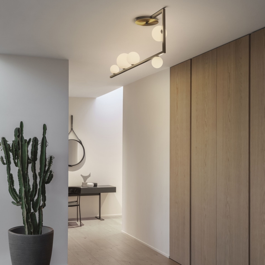 Ideal Lux - LED-Deckenleuchte an Stange BIRDS 5xG9/3W/230V schwarz/golden