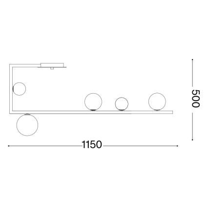 Ideal Lux - LED-Deckenleuchte an Stange BIRDS 5xG9/3W/230V schwarz/golden