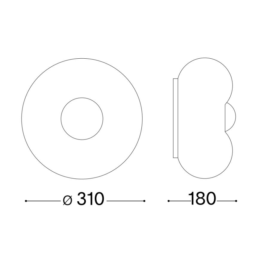 Ideal Lux - LED-Deckenleuchte ARIZONA 2xGX53/9W/230V d 31 cm weiß