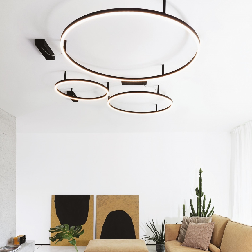 Ideal Lux - LED-Deckenleuchte ORACLE SLIM LED/37W/230V 2700K d 70 cm schwarz