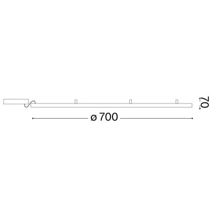 Ideal Lux - LED-Deckenleuchte ORACLE SLIM LED/53W/230V 4000K d 90 cm schwarz