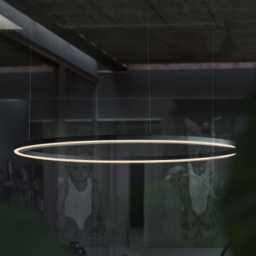 Ideal Lux - LED-dimmbare Pendelleuchte mit Kabelaufhängung ORACLE SLIM LED/42W/230V 3000K CRI 90 Ø 90 cm schwarz