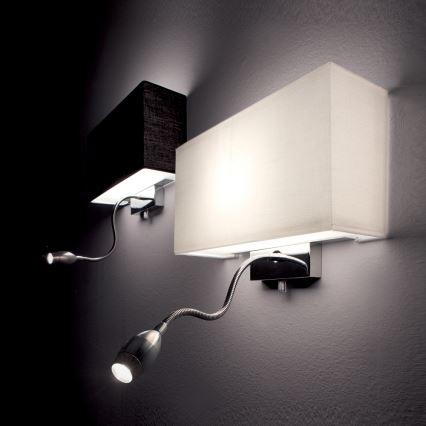 Ideal Lux - LED Flexibler Wandleuchte HOTEL 1xE27/60W + LED/1,5W/230V