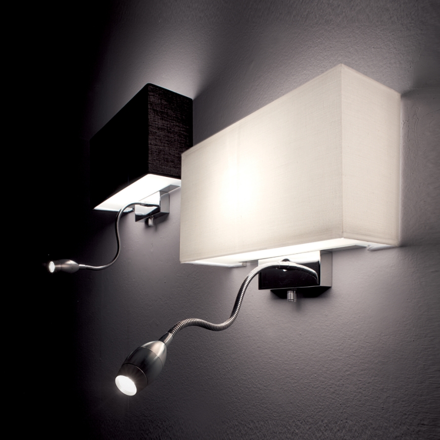 Ideal Lux - LED Flexibler Wandleuchte HOTEL 1xE27/60W + LED/1,5W/230V