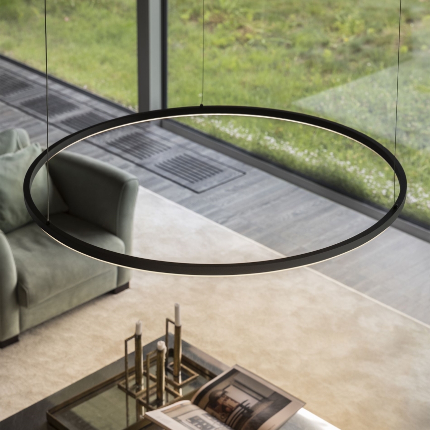 Ideal Lux - LED-dimmbare Pendelleuchte mit Kabelaufhängung ORACLE SLIM LED/42W/230V 3000K CRI 90 Ø 90 cm schwarz