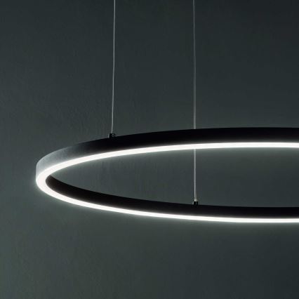Ideal Lux - LED-dimmbare Pendelleuchte mit Kabelaufhängung ORACLE SLIM LED/42W/230V 3000K CRI 90 Ø 90 cm schwarz