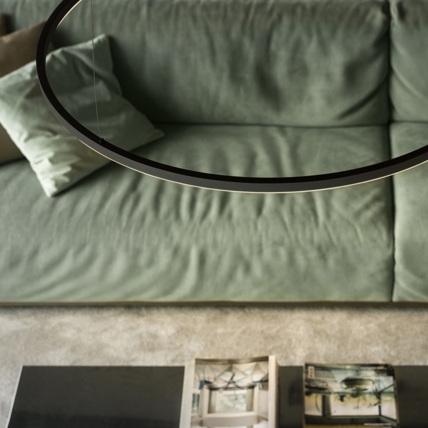 Ideal Lux - LED-Pendelleuchte mit Kabelabhängung ORACLE SLIM LED/37W/230V 2700K CRI 90 Ø 70 cm schwarz