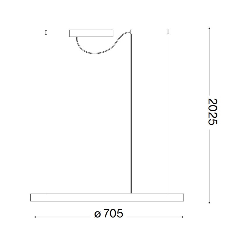 Ideal Lux - LED-Pendelleuchte mit Kabelabhängung ORACLE SLIM LED/37W/230V 2700K CRI 90 Ø 70 cm schwarz