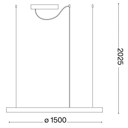 Ideal Lux - LED-Pendelleuchte an Kabel ORACLE SLIM LED/83W/230V 2700K CRI 90 Ø 150 cm schwarz