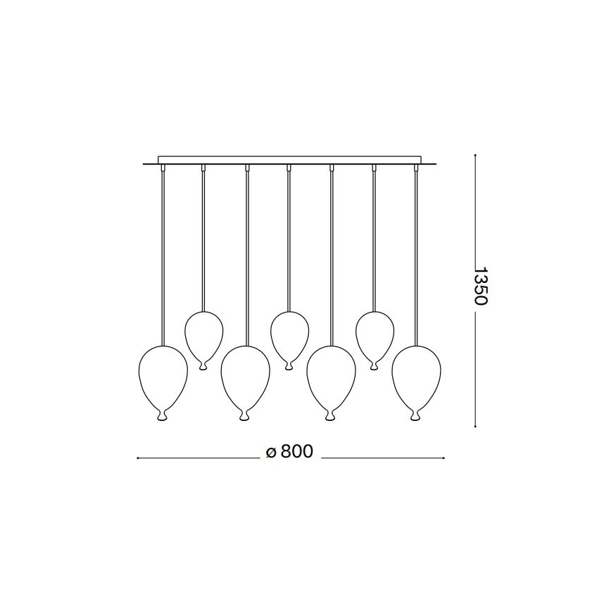 Ideal Lux - LED-Hängeleuchte CLOWN 7xG9/3W/230V 80 cm bunt