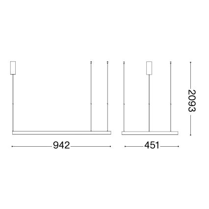 Ideal Lux - LED-Hängeleuchte WAVES LED/37W/230V CRI 90 weiß