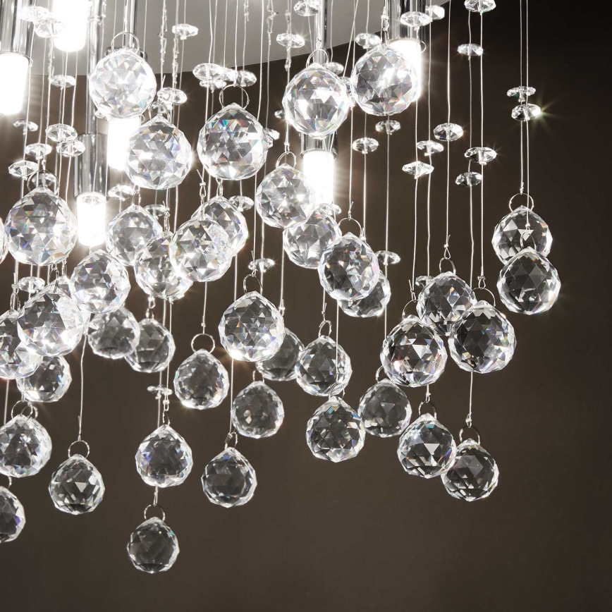 Ideal Lux - LED-Kristall-Deckenleuchte MOONLIGHT 5xG9/3W/230V d 26 cm glänzendes Chrom