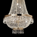 Ideal Lux - LED-Kristallkronleuchter an Kette CAESAR 12xG9/3W/230V d 55 cm golden
