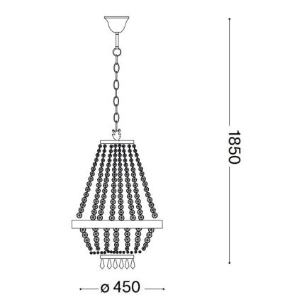 Ideal Lux - LED-Kristallkronleuchter an Kette CAESAR 9xG9/3W/230V d 45 cm glänzendes Chrom