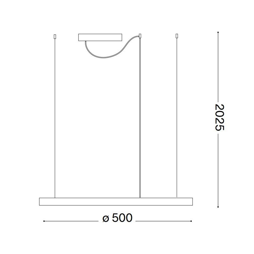 Ideal Lux - LED-Pendelleuchte an Kabel ORACLE SLIM LED/29W/230V 3000K CRI 90 Ø 50 cm schwarz