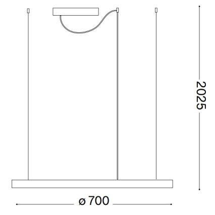 Ideal Lux - dimmbare LED-Pendelleuchte ORACLE SLIM LED/40W/230V 3000K CRI 90, Ø 70 cm, weiß