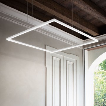 Ideal Lux - LED-Pendelleuchte an Kabel ORACLE SLIM LED/44W/230V 3000K CRI 90 70x70 cm weiß