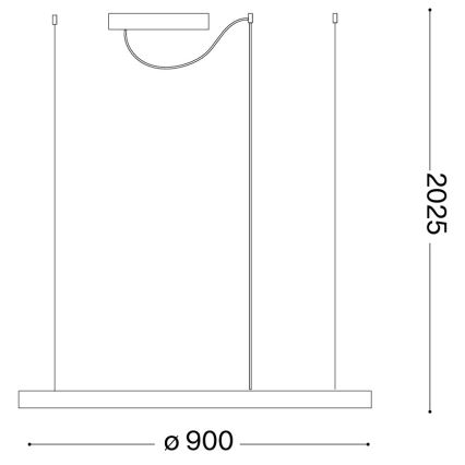 Ideal Lux - LED Pendelleuchte an Kabel ORACLE SLIM LED/53W/230V 3000K CRI 90 Ø 90 cm goldfarben