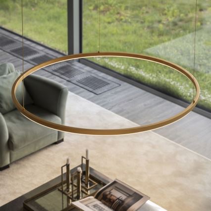 Ideal Lux - LED-Pendelleuchte an Kabel ORACLE SLIM LED/83W/230V 4000K Ø 150 cm goldfarben