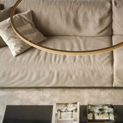 Ideal Lux - LED-Pendelleuchte an Kabel ORACLE SLIM LED/83W/230V 4000K Ø 150 cm goldfarben