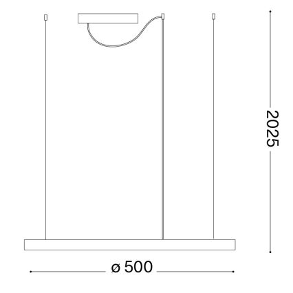 Ideal Lux - LED-Pendelleuchte an Kabel ORACLE SLIM LED/29W/230V 4000K CRI 90 Ø 50 cm goldfarben