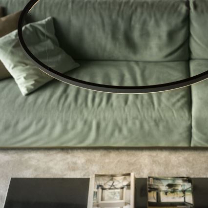 Ideal Lux - LED-Pendelleuchte an Drahtseil ORACLE SLIM LED/53W/230V 4000K CRI 90 Ø 90 cm schwarz