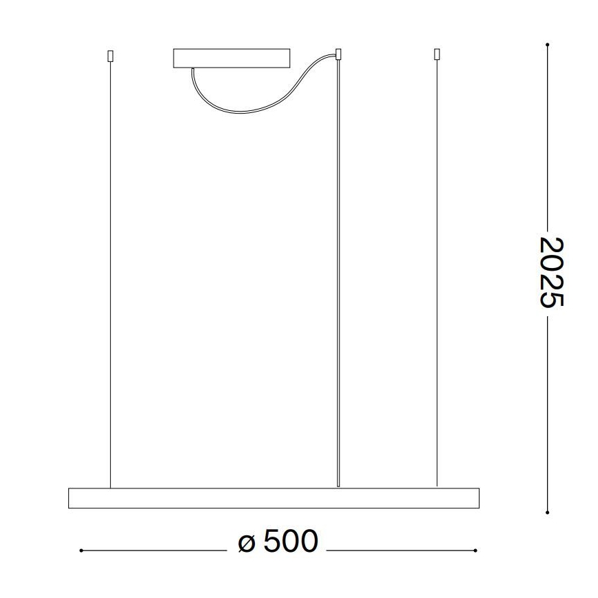 Ideal Lux - LED-Pendelleuchte an Stahlseil ORACLE SLIM LED/29W/230V 3000K CRI 90 Ø 50 cm weiß
