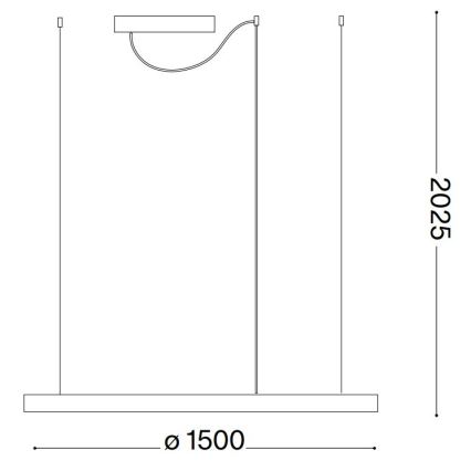 Ideal Lux - LED-Seilpendelleuchte ORACLE SLIM LED/83W/230V 4000K CRI 90 Ø 150 cm weiß