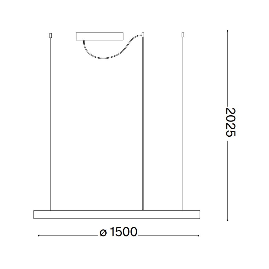 Ideal Lux - LED-Pendelleuchte an Stahlseil ORACLE SLIM LED/29W/230V 2700K CRI 90 Ø 50 cm schwarz