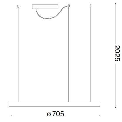 Ideal Lux - LED-Pendelleuchte ORACLE SLIM an Stahlseil LED/37W/230V 4000K CRI 90 Ø 70 cm weiß