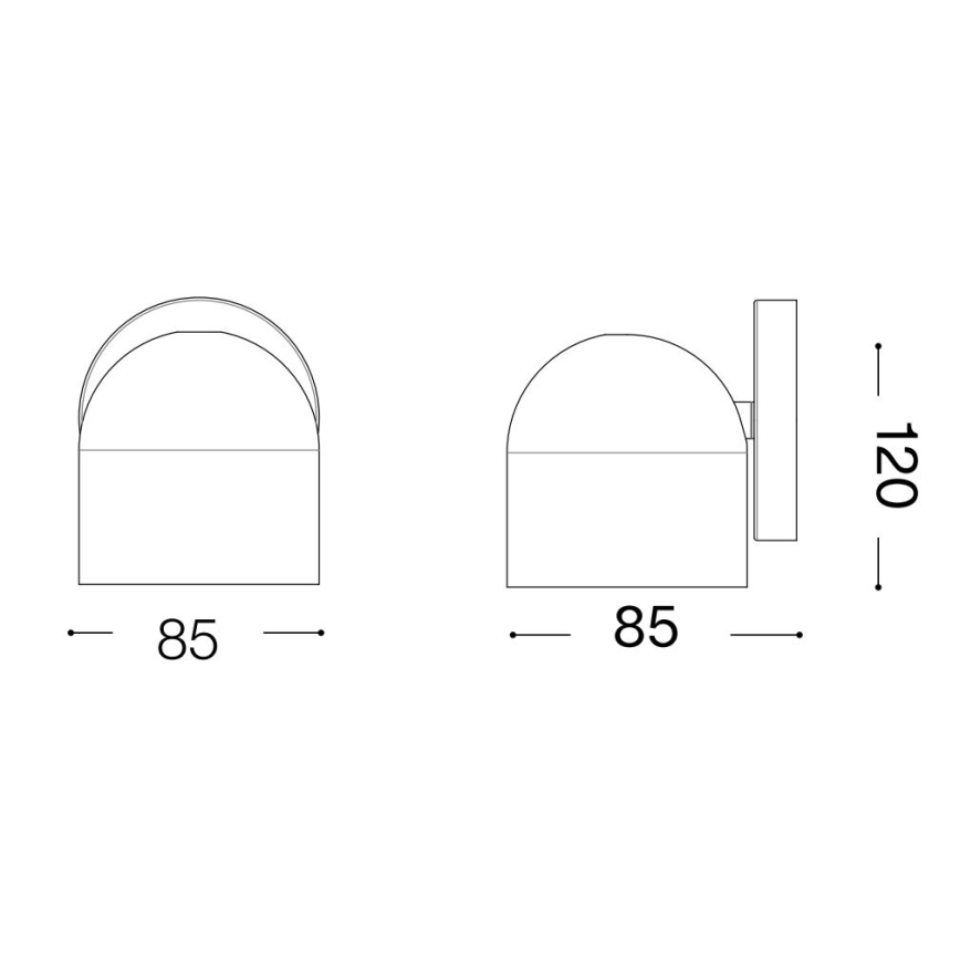 Ideal Lux - LED-Wandstrahler DODO 1xGX53/9W/230V schwarz