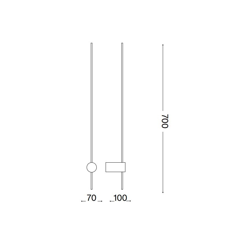 Ideal Lux - LED-Wandleuchte ESSENCE LED/12W/230V 4000K 70 cm CRI 90 schwarz