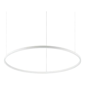 Ideal Lux - ORACLE SLIM LED, dimmbare Pendelleuchte mit Seilaufhängung, 42 W, 230 V, 3000 K, CRI 90, Ø 90 cm, weiß